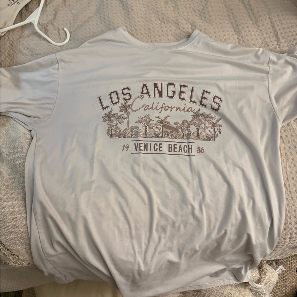 SHEIN White Los Angeles Tee